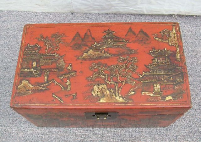 紅描金盒|Red & gilt box