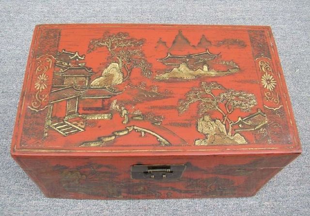 紅描金盒|Red & gilt box