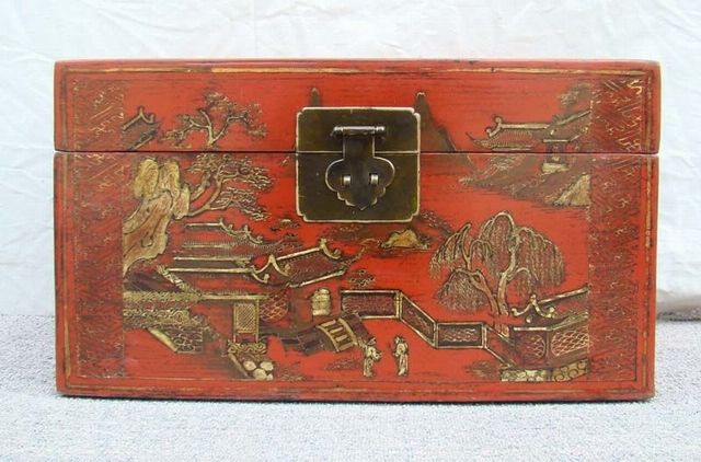 紅描金盒|Red & gilt box
