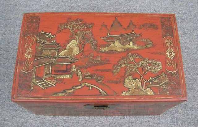 紅描金盒|Red & gilt box