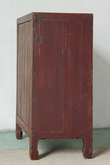 二門描金小柜|Red &gilt small cabinet