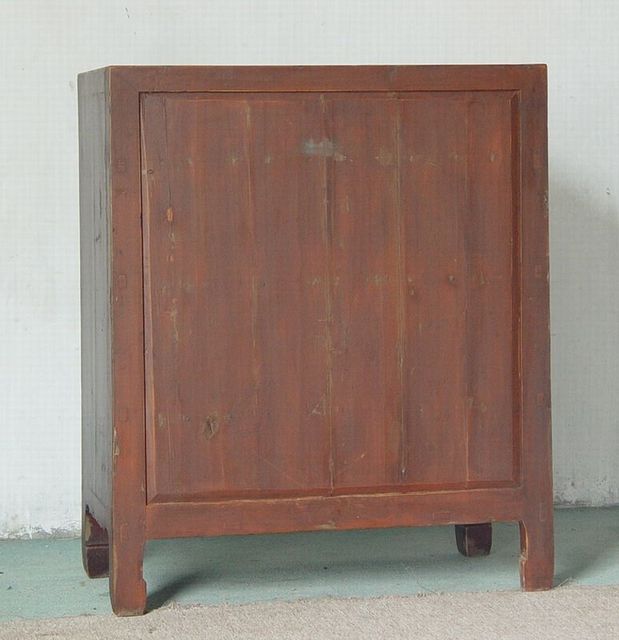 二門描金小柜|Red &gilt small cabinet