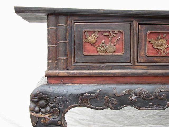 彎腿三抽供臺|Bending-legs altar w/ three drawers