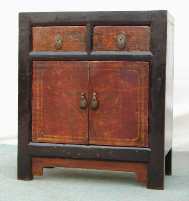 二抽二門描彩小柜|Color-painted small cabinet with two drawers and two doors