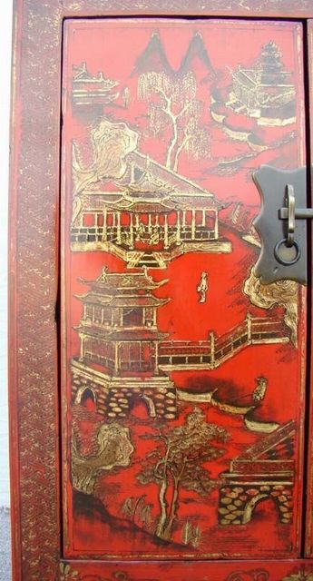紅描金小柜工廠|Red &gilt small cabinet