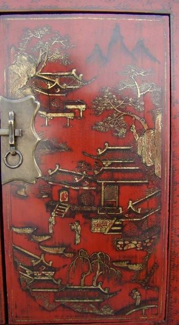 紅描金小柜|Red &gilt small cabinet