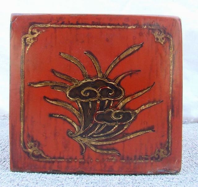 紅描金二抽盒|red depicting a color box with two drawers