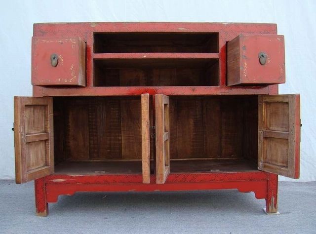 二抽四門描金柜工廠|depicts the color cabinet with two drawers and four gates