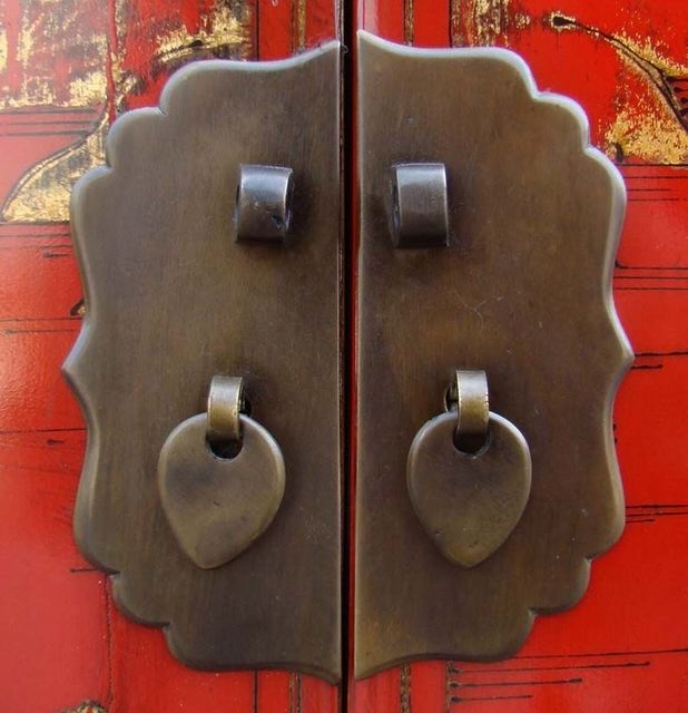 二抽四門描金柜工廠|depicts the color cabinet with two drawers and four gates