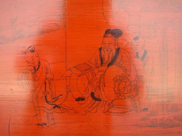 紅描彩箱三件套工廠|red depicting a color three-piece