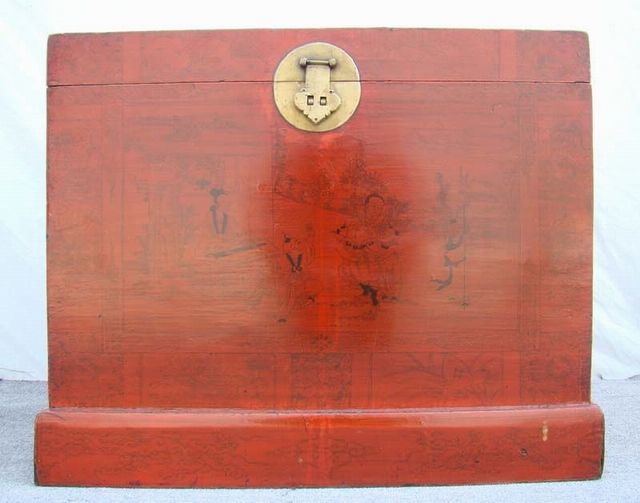 紅描彩箱三件套工廠|red depicting a color three-piece