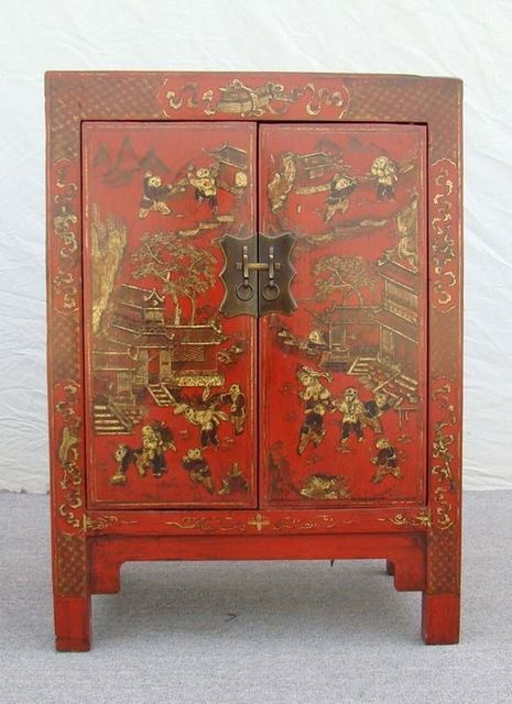 紅描金小柜|Red &gilt small cabinet