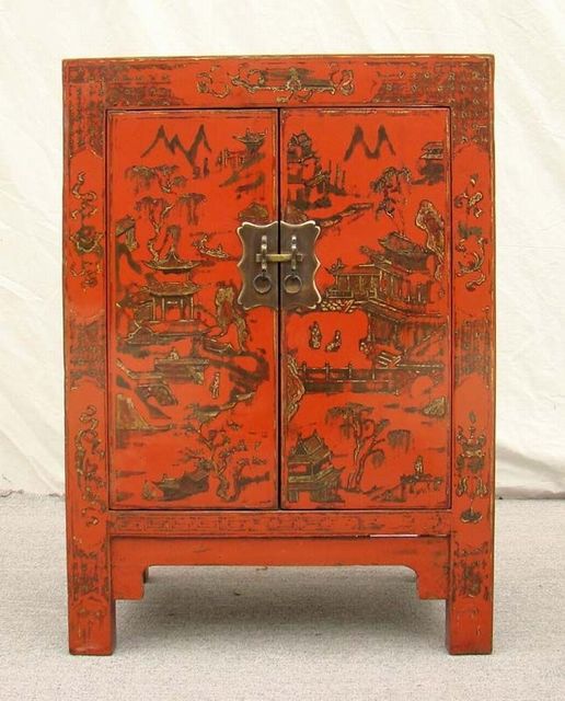 紅描金小柜|Red &gilt small cabinet