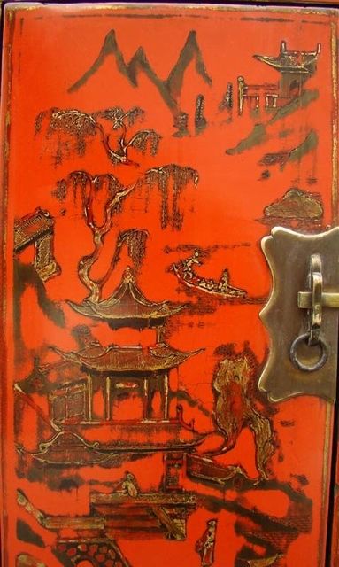 紅描金小柜|Red &gilt small cabinet