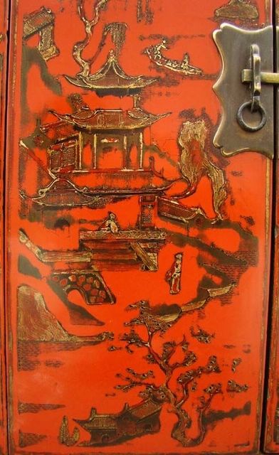 紅描金小柜|Red &gilt small cabinet
