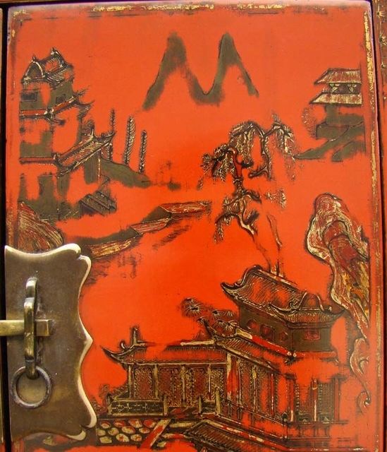紅描金小柜|Red &gilt small cabinet