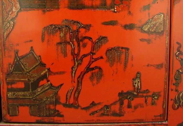 紅描金小柜|Red &gilt small cabinet