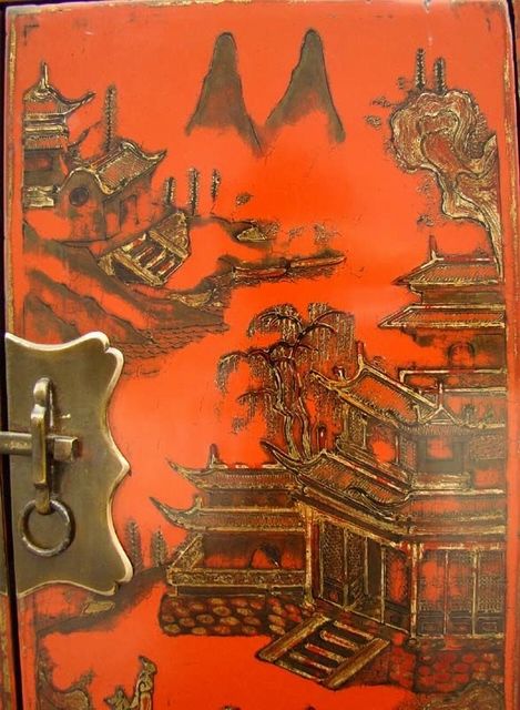 紅描金小柜工廠|Red &gilt small cabinet