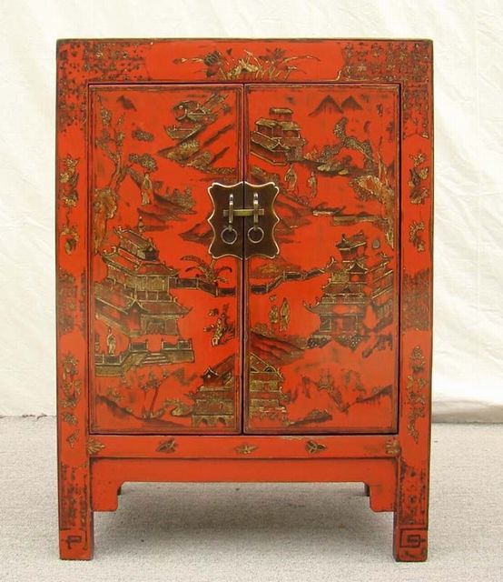 紅描金小柜|Red &gilt small cabinet