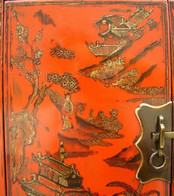 紅描金小柜|Red &gilt small cabinet