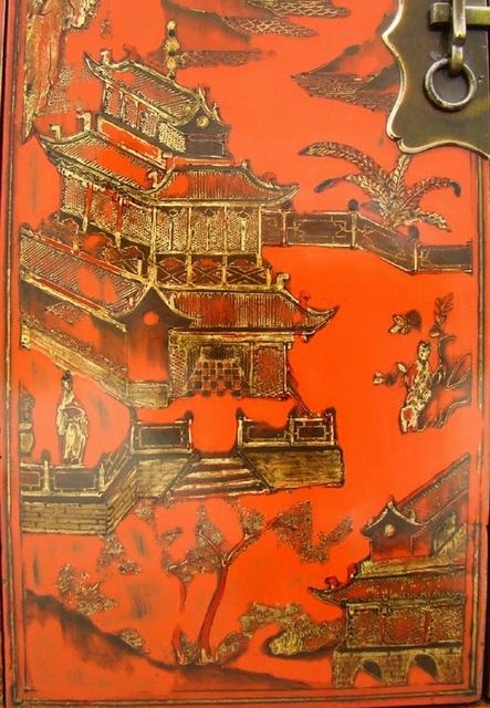 紅描金小柜|Red &gilt small cabinet