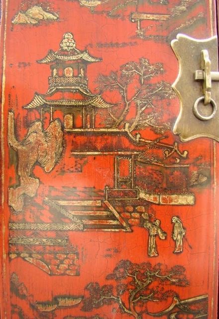 紅描金小柜|Red &gilt small cabinet