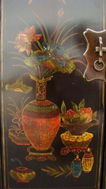 黑五彩小柜工廠1件|Black color depiction of the small chest