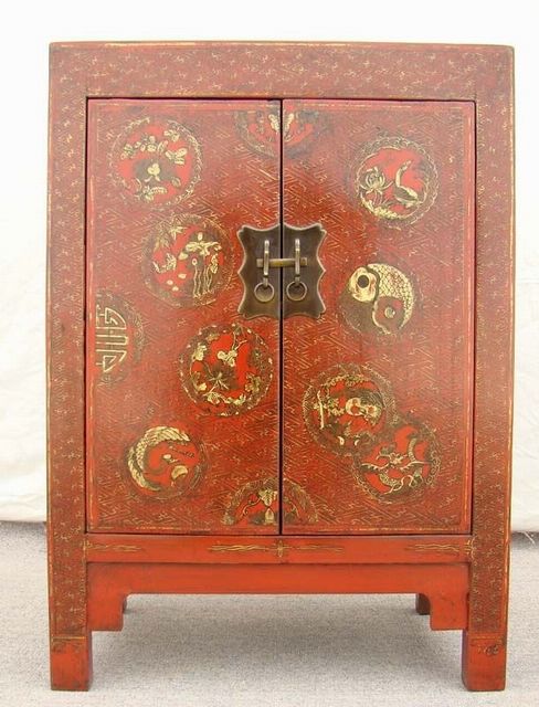 紅描金小柜|Red &gilt small cabinet