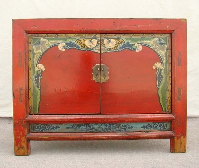 描彩二門柜|Color-painted cabinet w/ 2 doors
