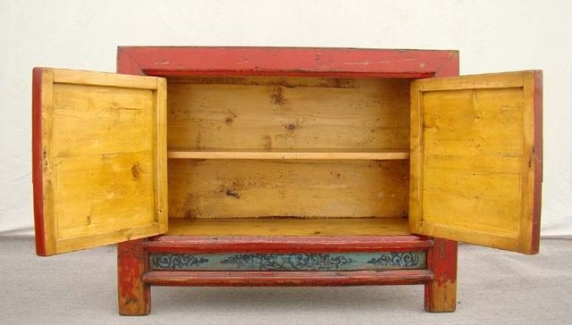描彩二門柜|Color-painted cabinet w/ 2 doors