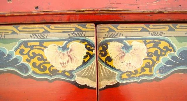 描彩二門柜|Color-painted cabinet w/ 2 doors