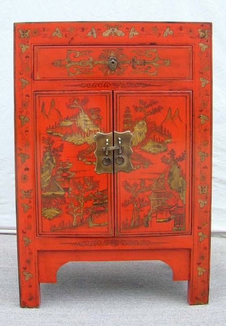 紅描金小柜|Red &gilt small cabinet