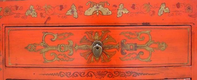 紅描金小柜|Red &gilt small cabinet