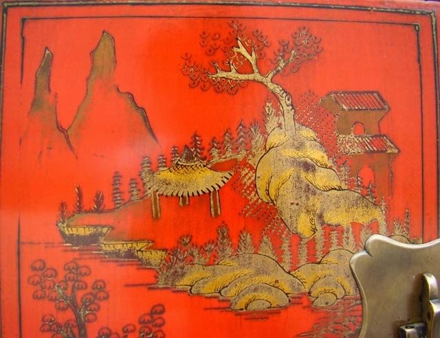 紅描金小柜|Red &gilt small cabinet