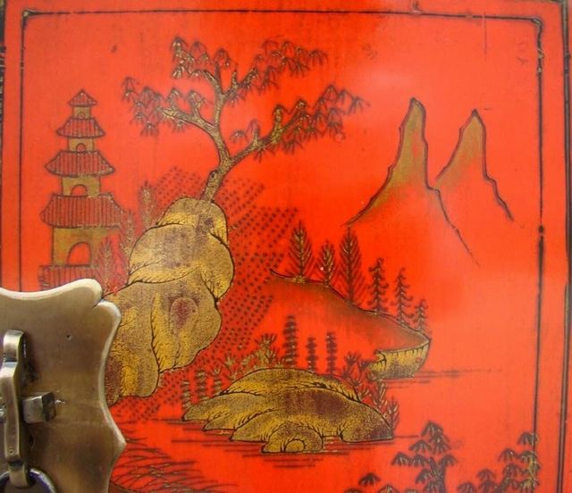 紅描金小柜|Red &gilt small cabinet