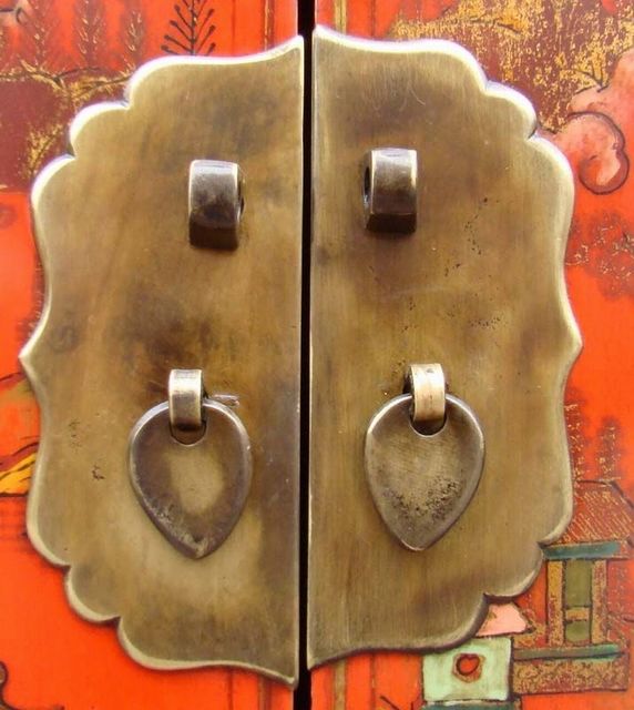 紅一抽二門小柜|red lacquer small cabinet with one drawer and two gates