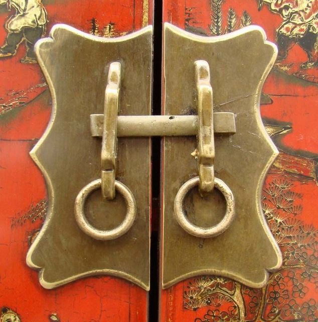紅描金四門柜工廠|red depicting a color small siamese chest