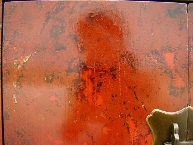紅漆二門小柜|Red-lacquered small cabinet