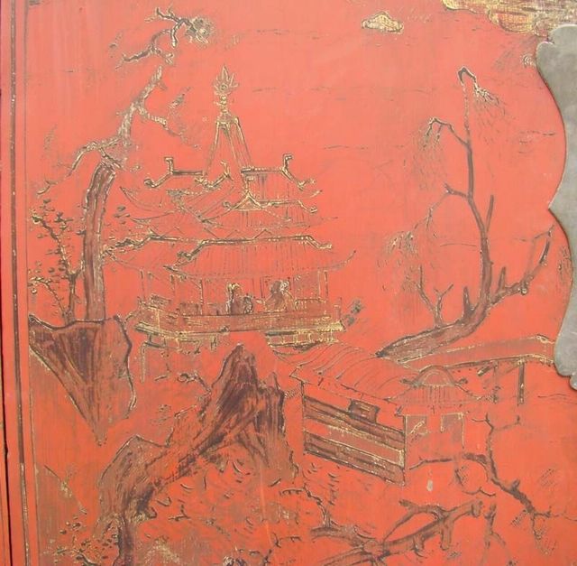 紅描金大柜工廠|Red & gilt big cabinet
