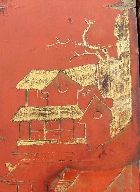 紅描金大柜|Red & gilt big cabinet