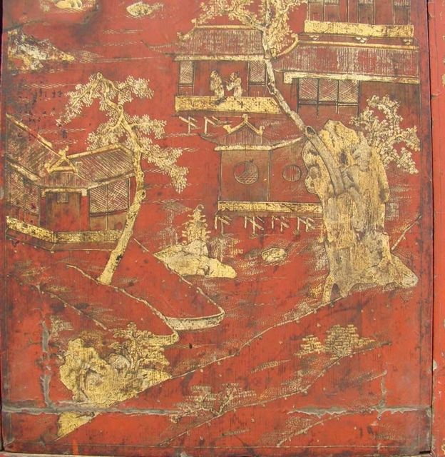 紅描金大柜|Red & gilt big cabinet