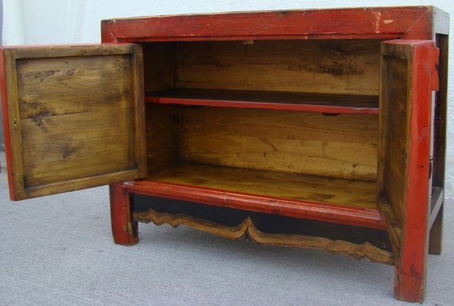 描彩二門柜|Color-painted cabinet w/ 2 doors