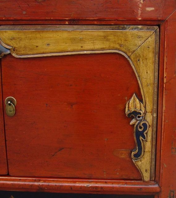 描彩二門柜|Color-painted cabinet w/ 2 doors