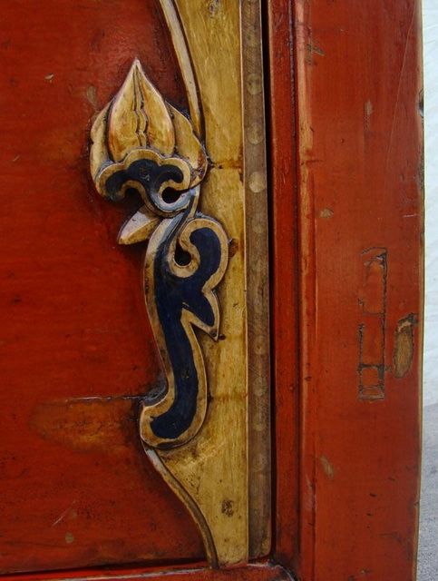 描彩二門柜|Color-painted cabinet w/ 2 doors