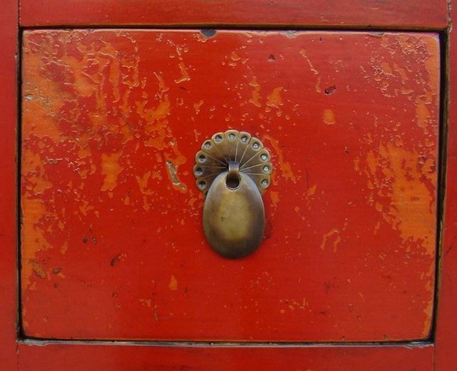 紅十抽四門大柜工廠|Red-lacquered big cabinet
