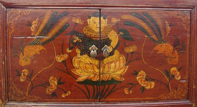 描彩二門柜|Color-painted cabinet w/ 2 doors