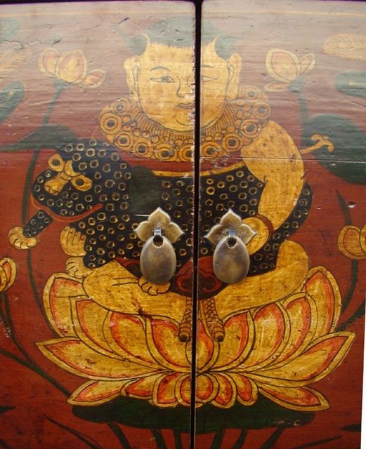描彩二門柜|Color-painted cabinet w/ 2 doors
