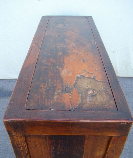 描彩二抽二門柜|Color-painted small cabinet w/ 2 doors & 3 drawers