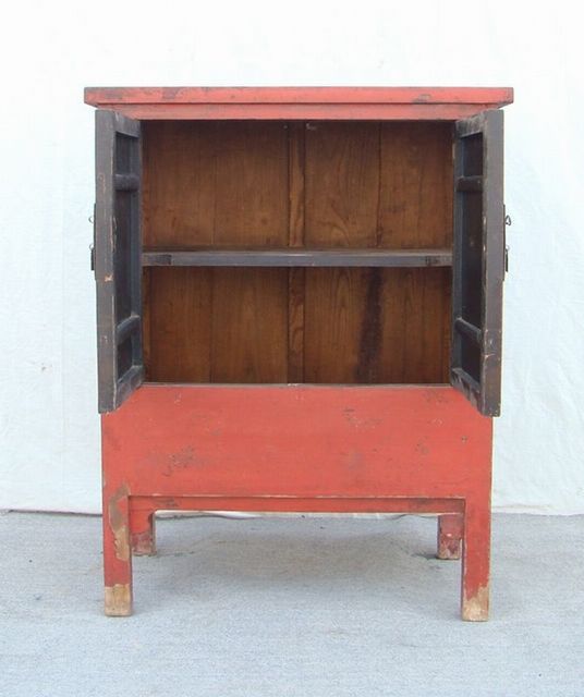 紅二門中柜|red lacquer medium cabinet