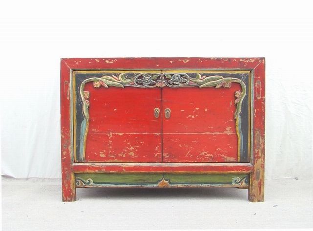 描彩二門柜|Color-painted cabinet w/ 2 doors
